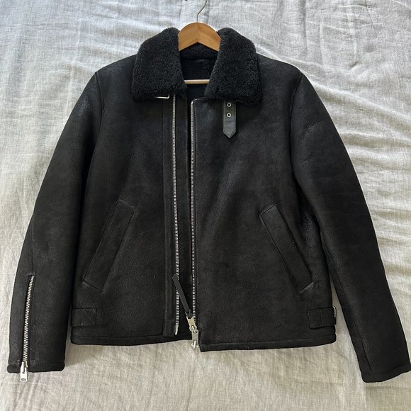 All Saints Sheepskin & Shearling Jacket - Picture 1 of 8